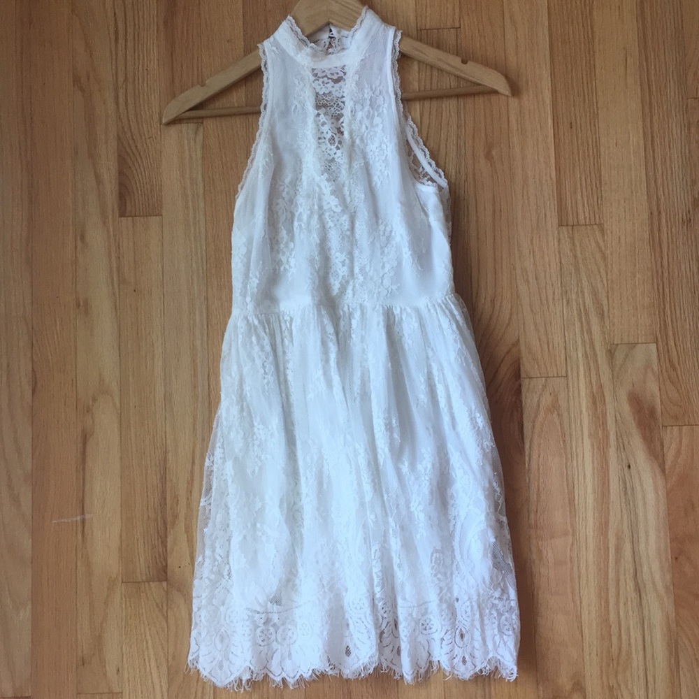 Free people white lace dress size 0
